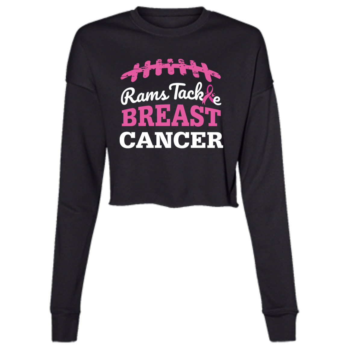 Ladies' Rams Tackle Breast Cancer Cropped Crew