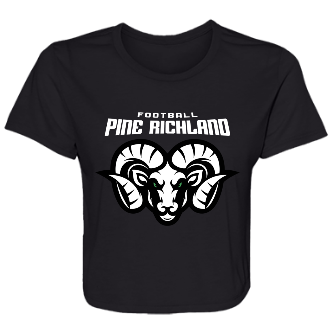 PR Football Logo Ladies' Flowy Cropped Tee