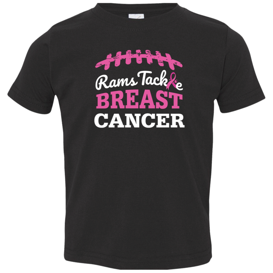 Toddler Rams Tackle Breast Cancer T-Shirt