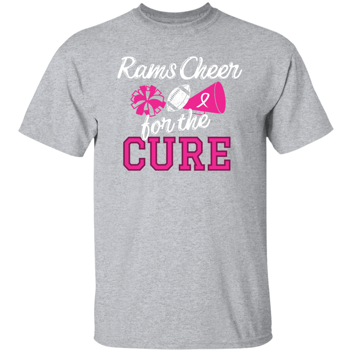 Mens Rams Cheer for the Cure T-Shirt
