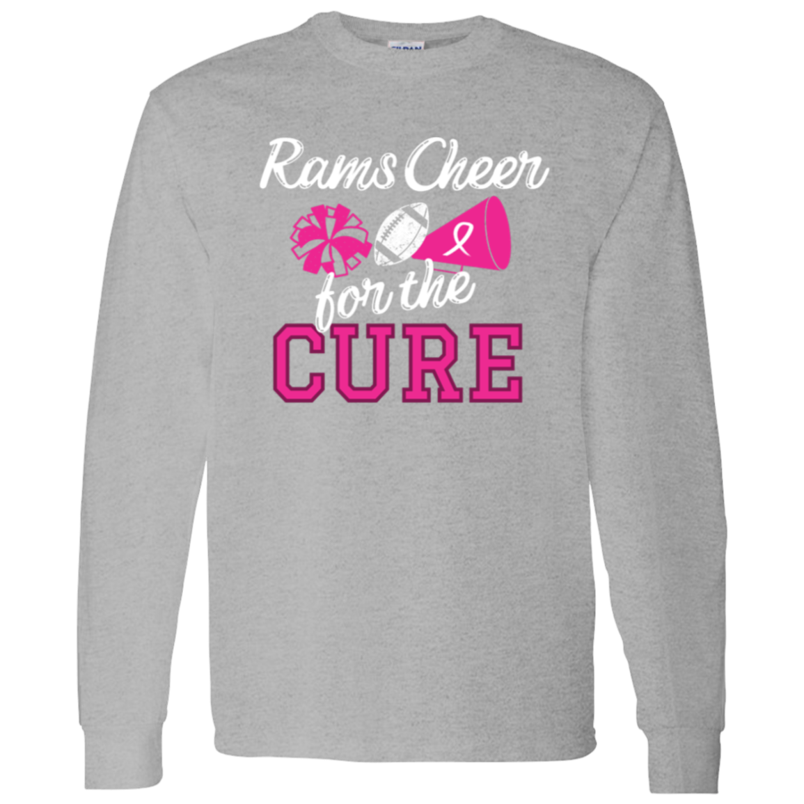 Mens Rams Cheer for the Cure LS Shirt
