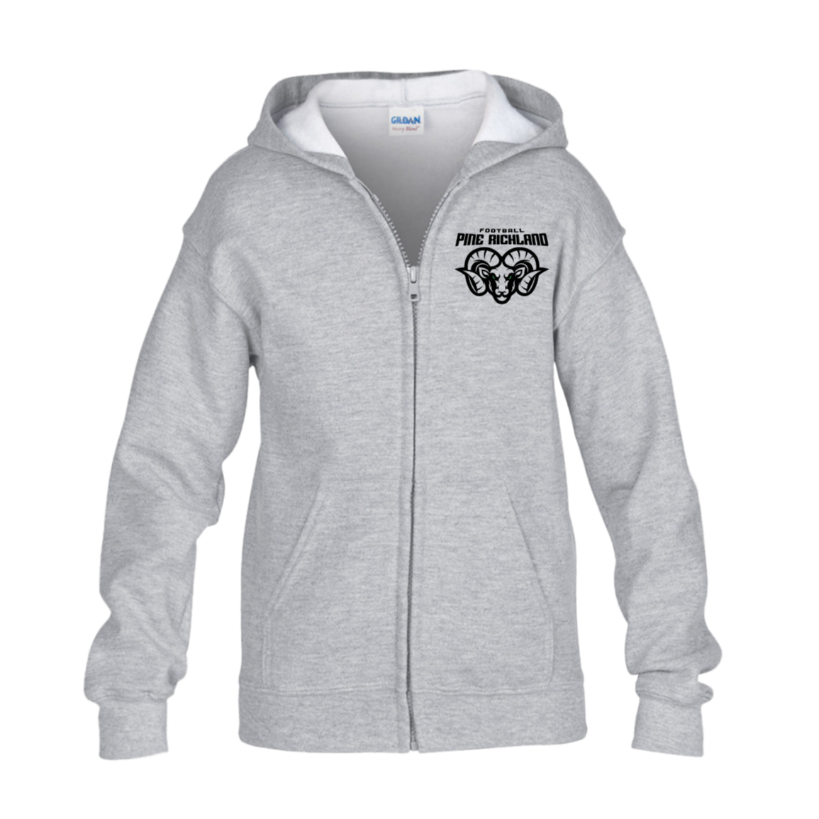 PR Football Logo Youth Full Zip Hoodie
