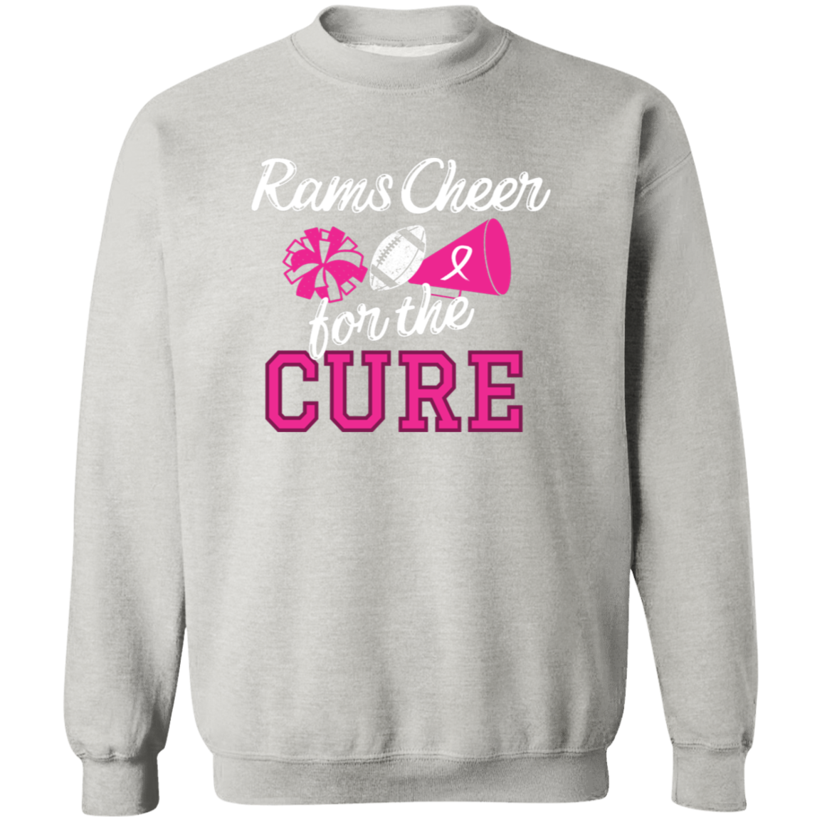 Mens Rams Cheer for the Cure Crewneck Sweatshirt