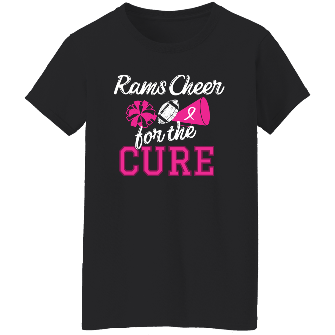 Ladies Rams Cheer for the Cure T-Shirt