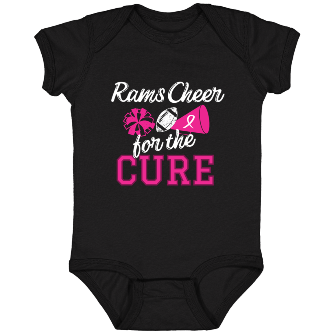 Infant Rams Cheer For the Cure Bodysuit