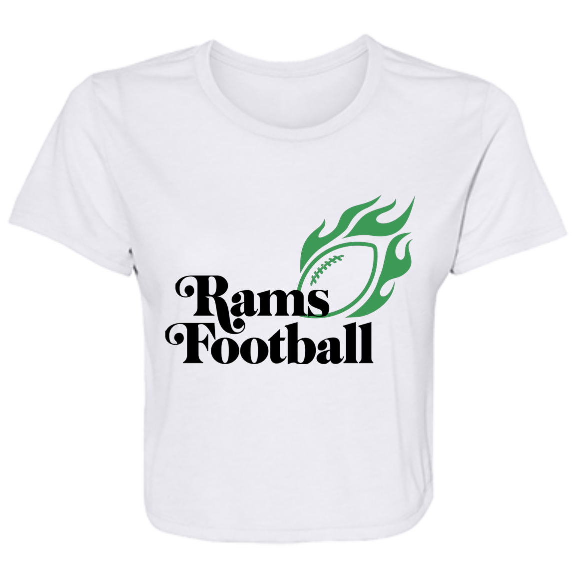 Rams "Fire" Football Ladies' Flowy Cropped Tee