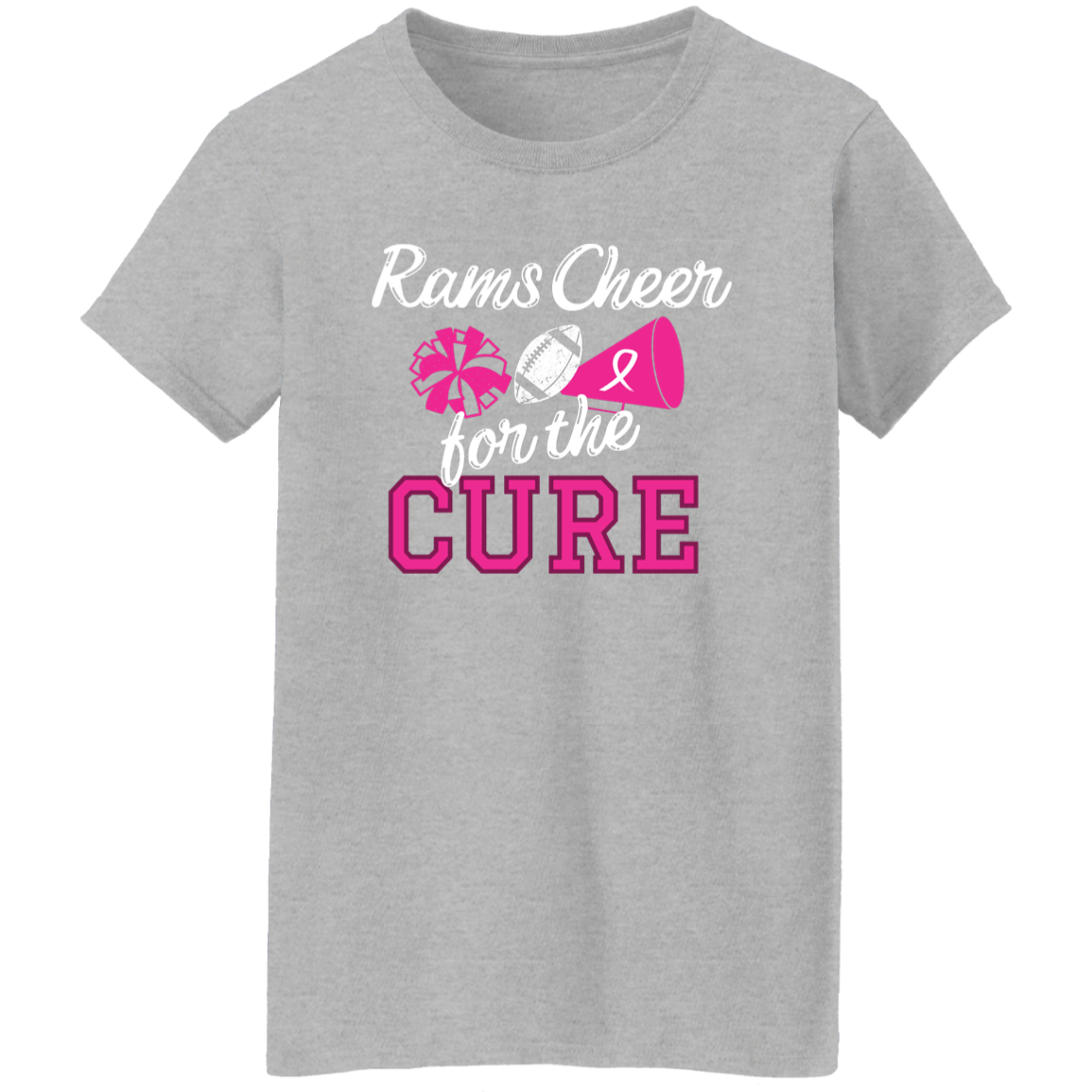 Ladies Rams Cheer for the Cure T-Shirt