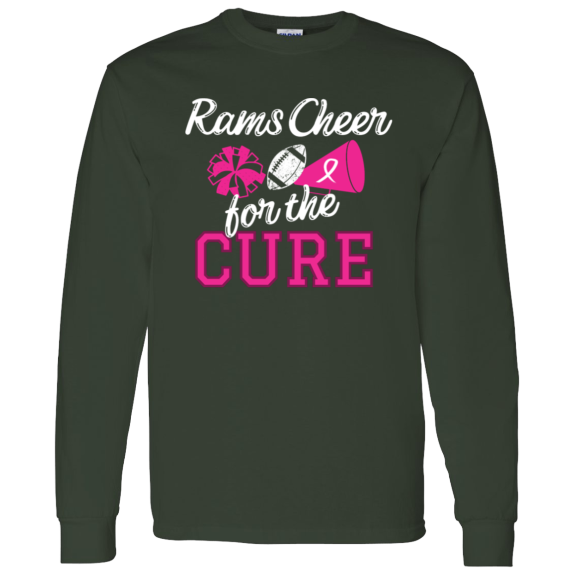 Mens Rams Cheer for the Cure LS Shirt