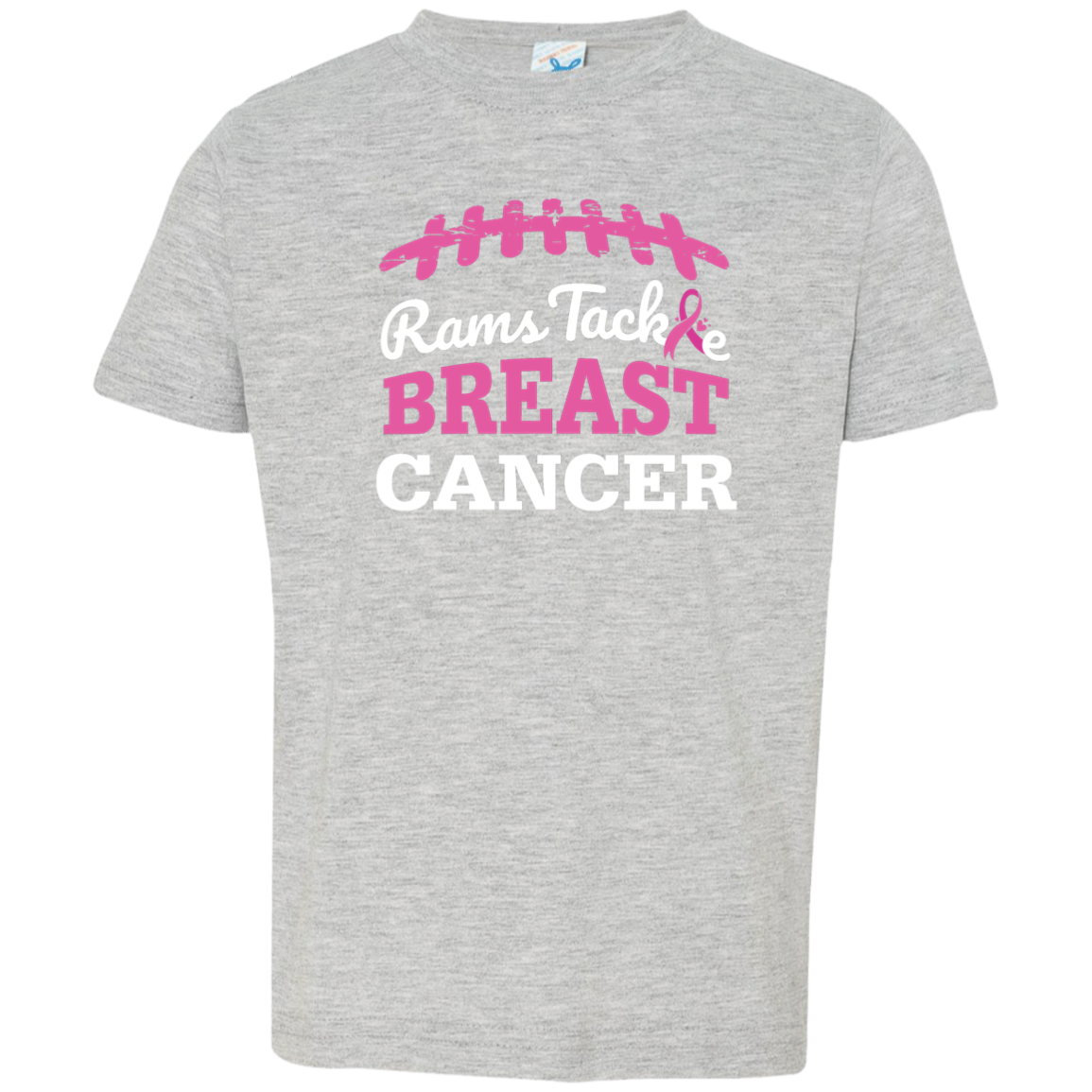 Toddler Rams Tackle Breast Cancer T-Shirt
