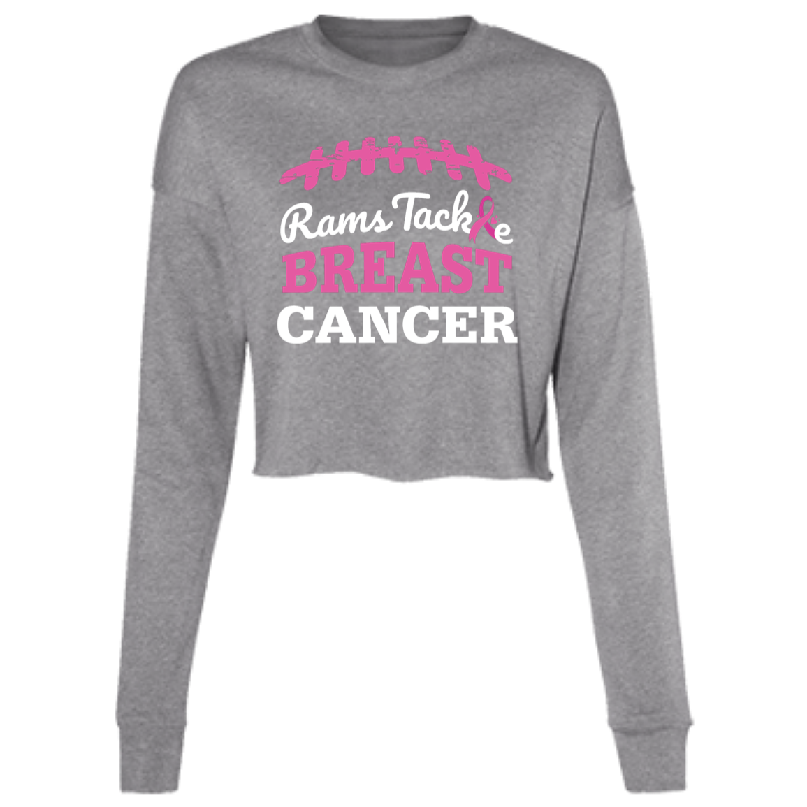 Ladies' Rams Tackle Breast Cancer Cropped Crew