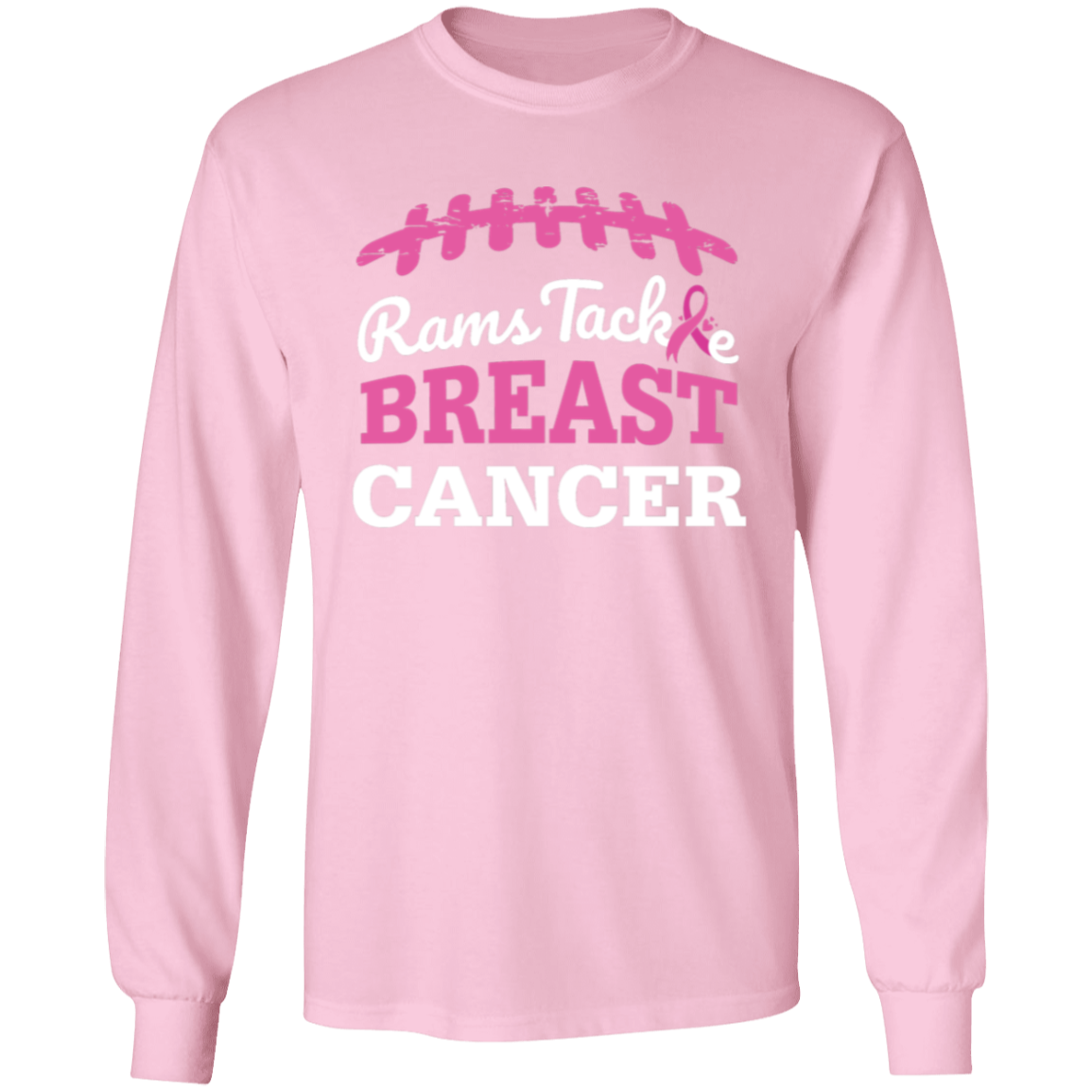 Mens Rams Tackle Breast Cancer LS Shirt