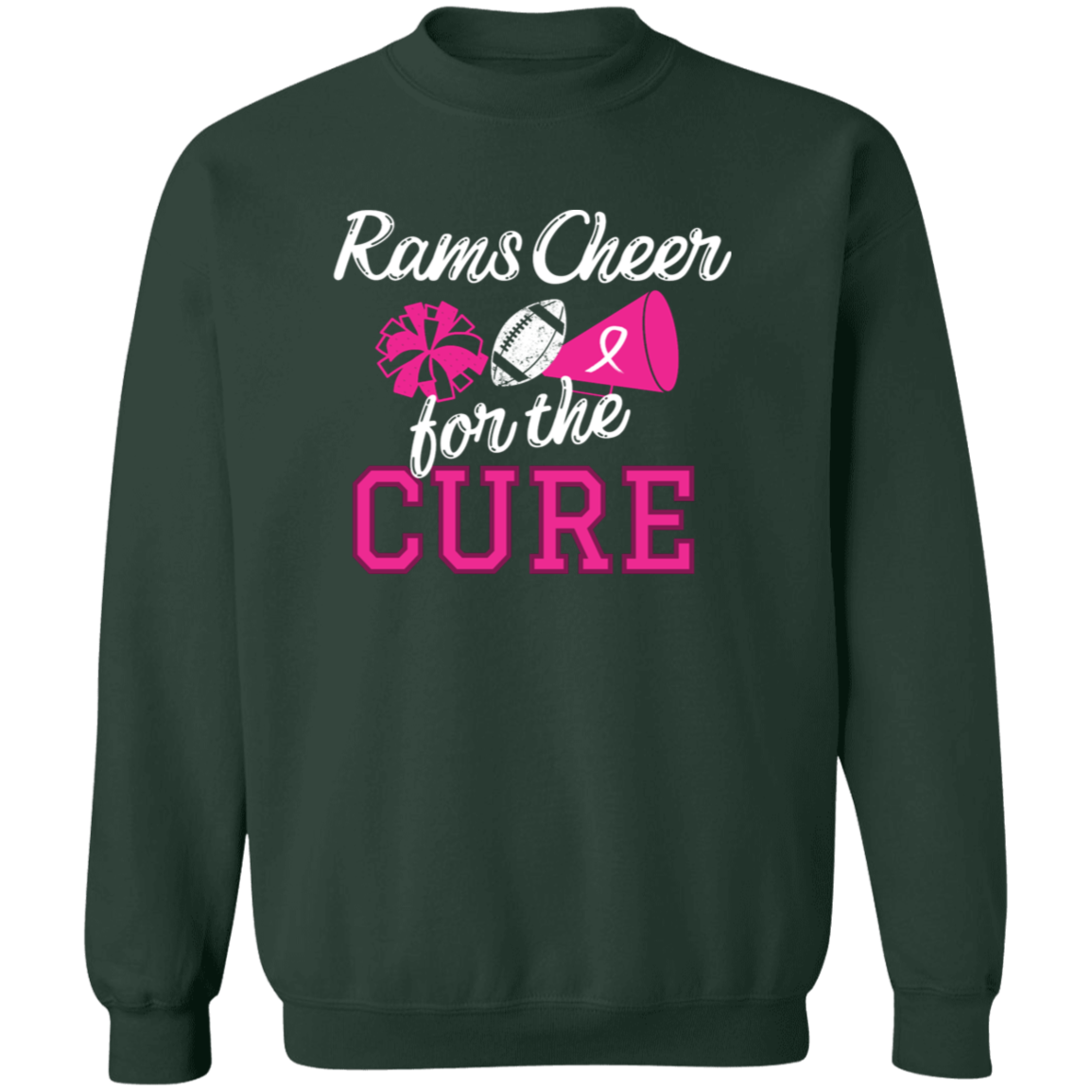 Mens Rams Cheer for the Cure Crewneck Sweatshirt