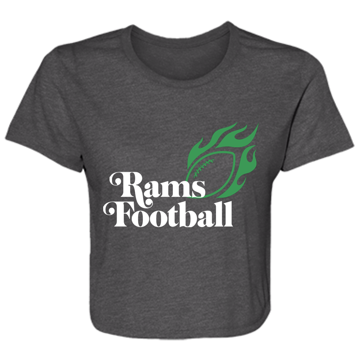 Rams "Fire" Football Ladies' Flowy Cropped Tee
