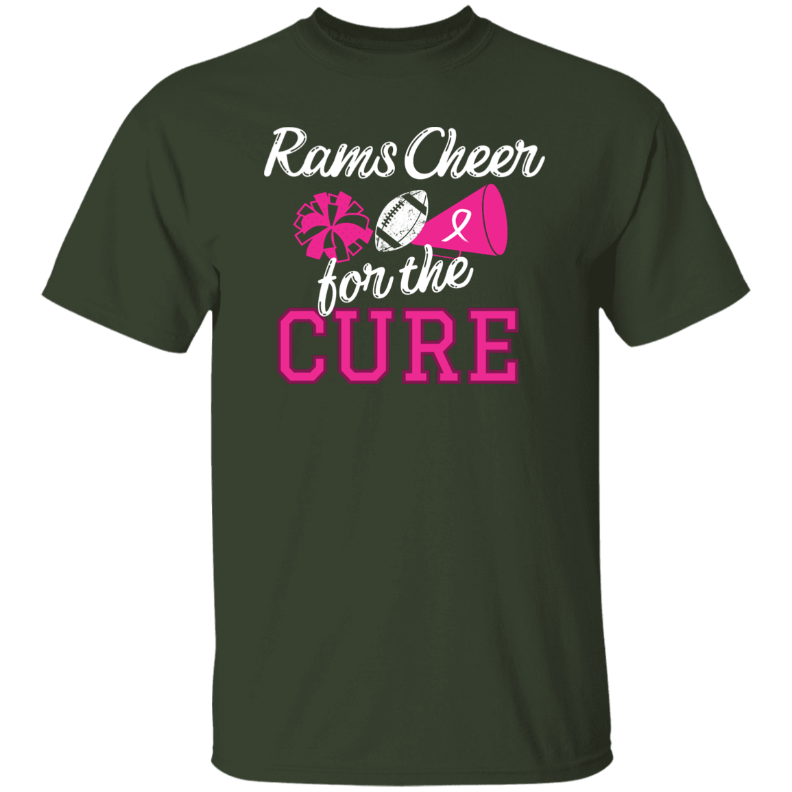 Mens Rams Cheer for the Cure T-Shirt