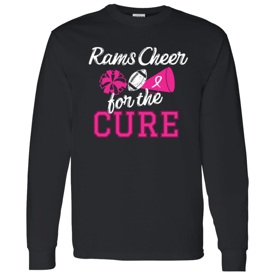 Mens Rams Cheer for the Cure LS Shirt