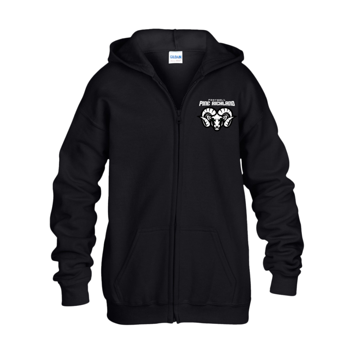 PR Football Logo Youth Full Zip Hoodie