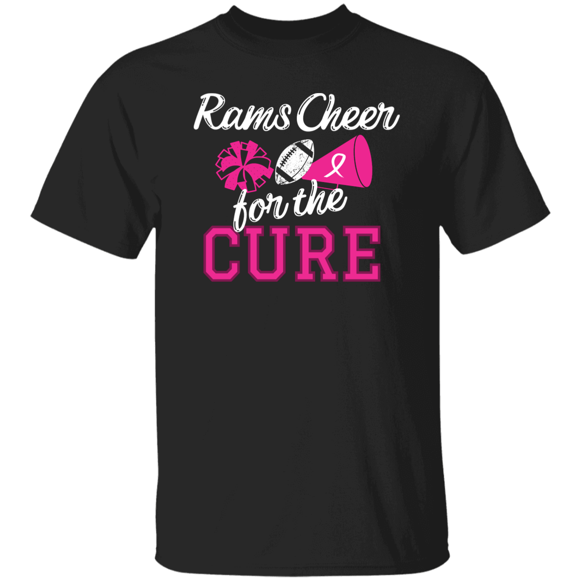 Mens Rams Cheer for the Cure T-Shirt