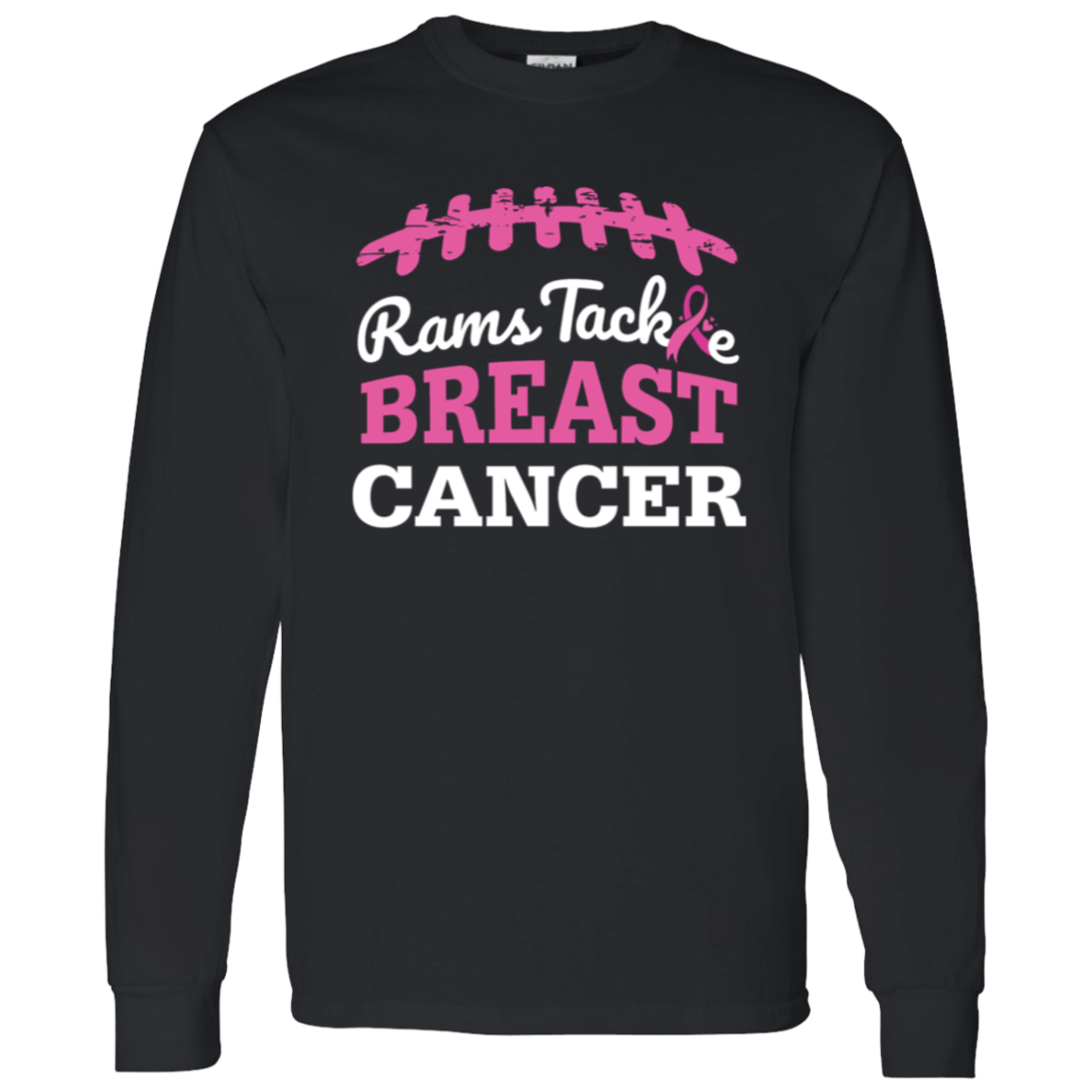 Mens Rams Tackle Breast Cancer LS Shirt