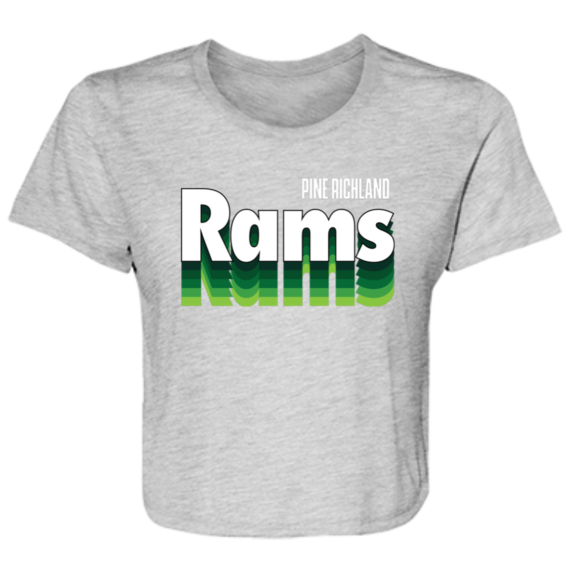 PR RAMS "Repeat" Ladies' Flowy Cropped Tee