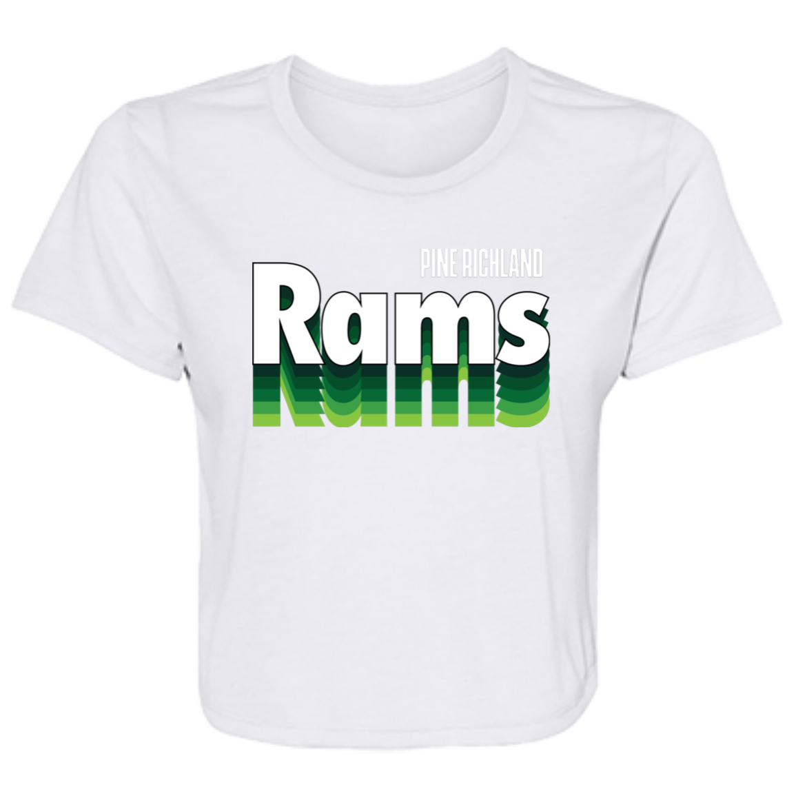PR RAMS "Repeat" Ladies' Flowy Cropped Tee