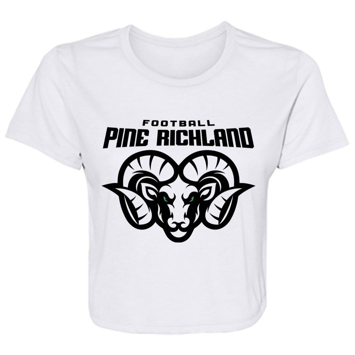 PR Football Logo Ladies' Flowy Cropped Tee