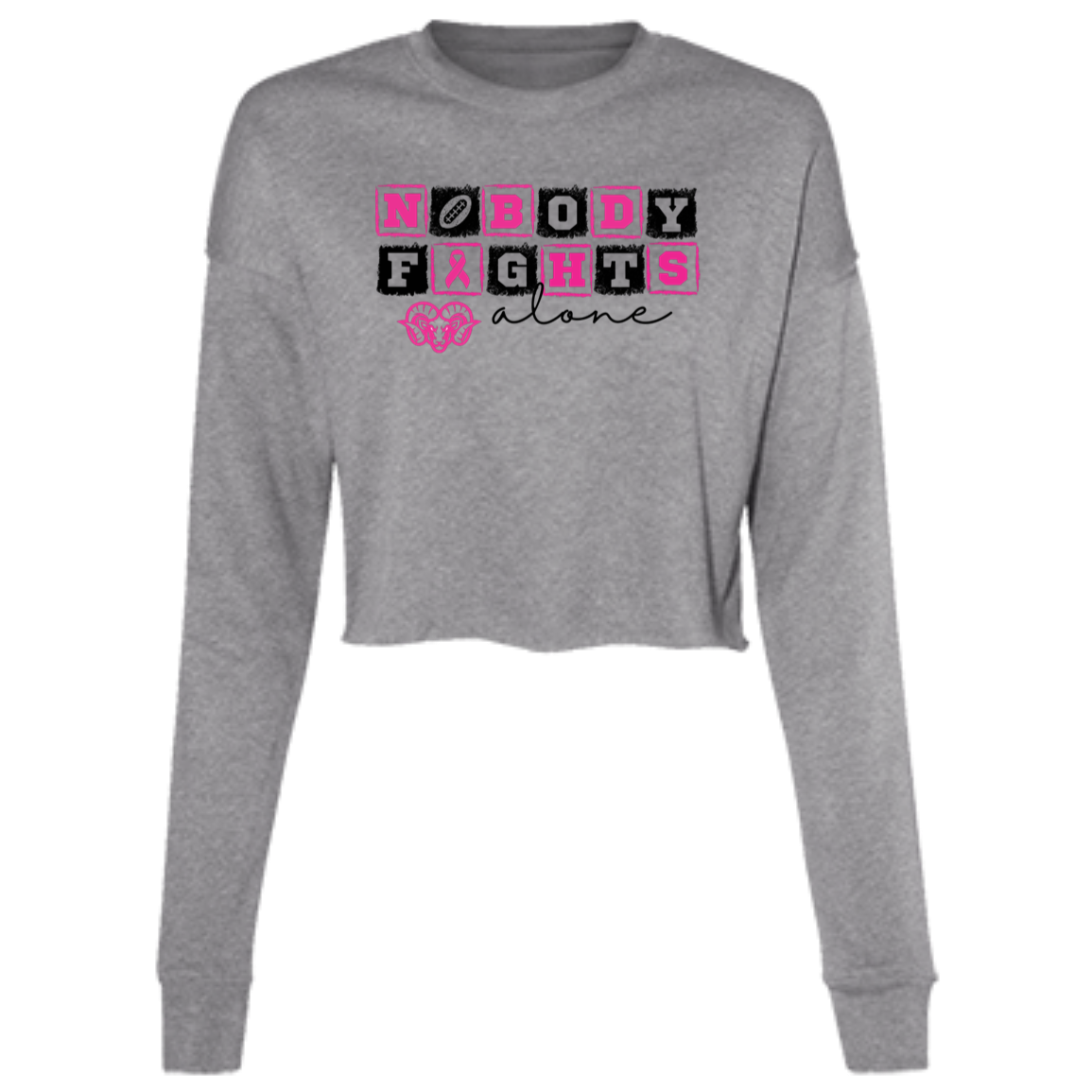 Ladies' Nobody Fights Alone Cropped Crew