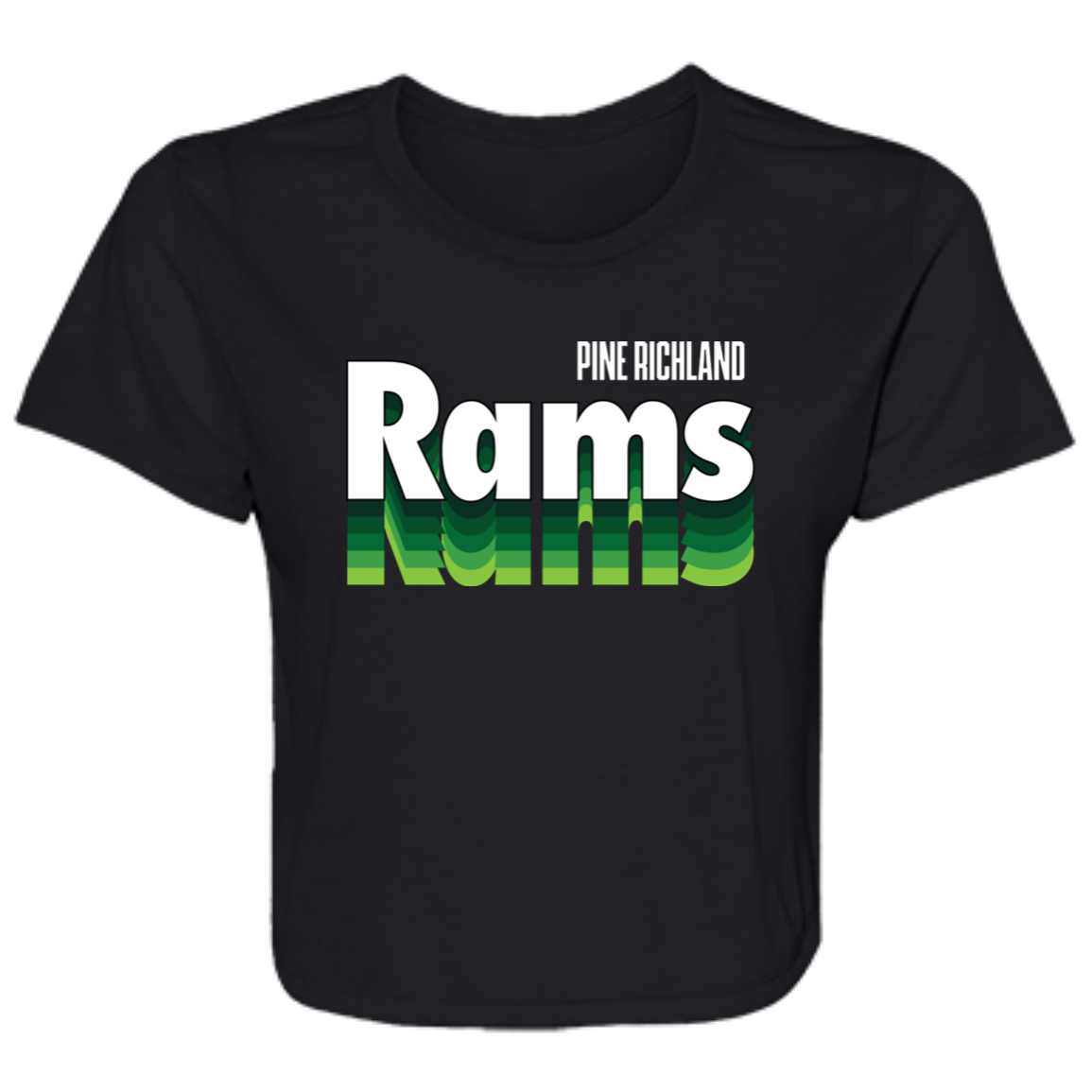 PR RAMS "Repeat" Ladies' Flowy Cropped Tee