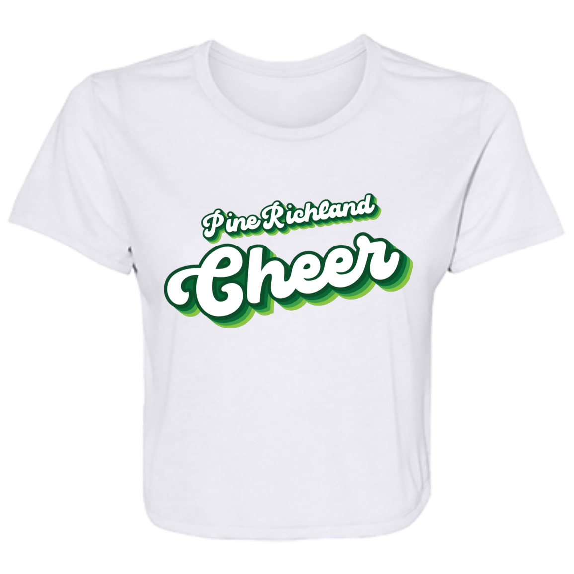 PR Cheer "Groovy" Ladies' Flowy Cropped Tee