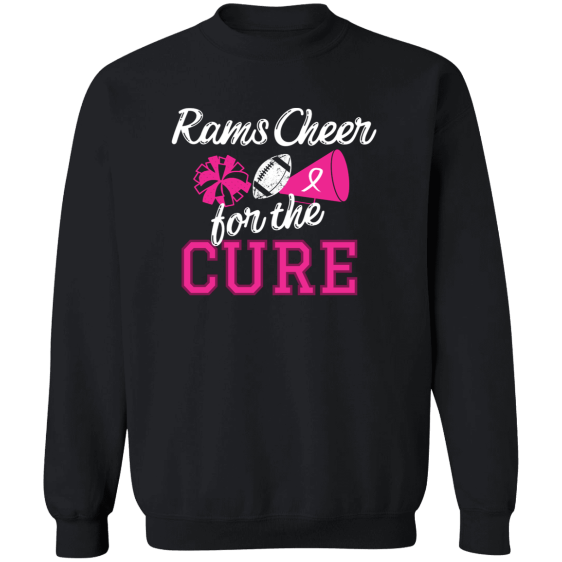 Mens Rams Cheer for the Cure Crewneck Sweatshirt