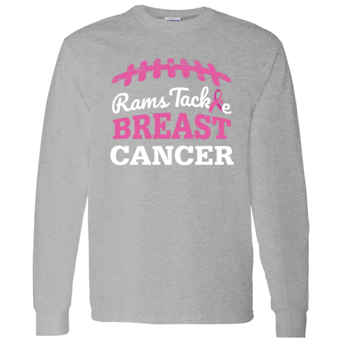 Mens Rams Tackle Breast Cancer LS Shirt