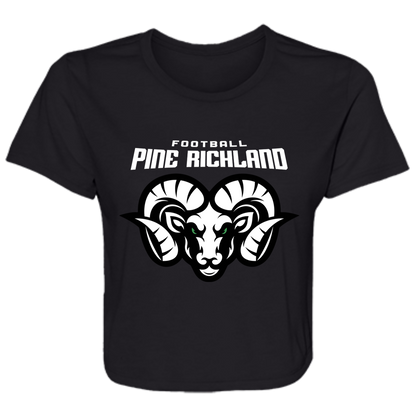 PR Football Logo Ladies' Flowy Cropped Tee
