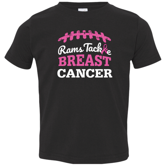 Toddler Rams Tackle Breast Cancer T-Shirt
