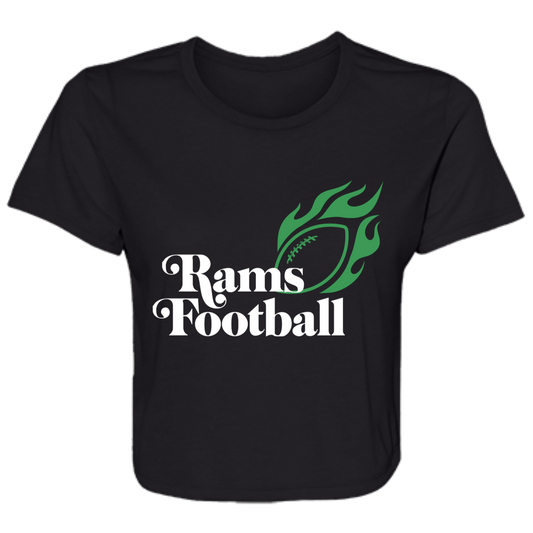 Rams "Fire" Football Ladies' Flowy Cropped Tee