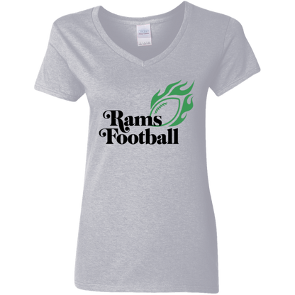 Rams "Fire" Football Ladies' V-Neck Tee