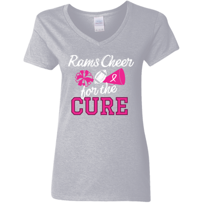 Ladies' Rams Cheer for the Cure V-Neck T-Shirt