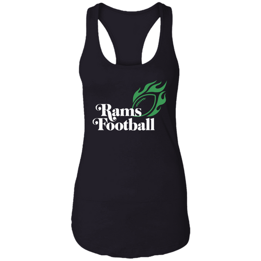 Rams "Fire" Football Ladies Racerback Tank