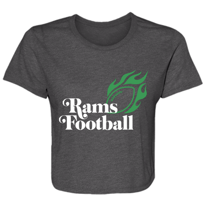 Rams "Fire" Football Ladies' Flowy Cropped Tee
