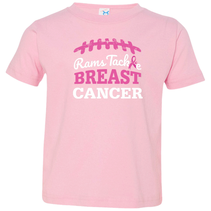 Toddler Rams Tackle Breast Cancer T-Shirt