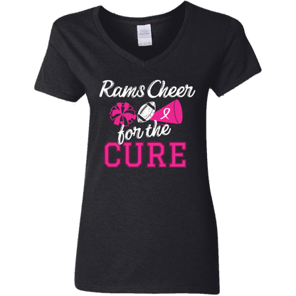 Ladies' Rams Cheer for the Cure V-Neck T-Shirt