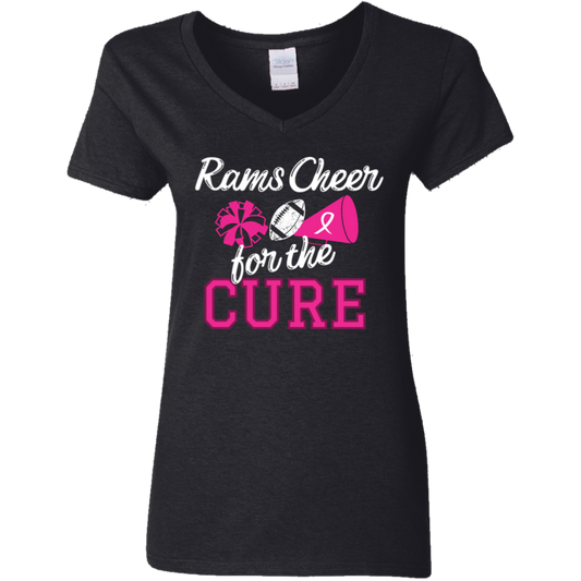 Ladies' Rams Cheer for the Cure V-Neck T-Shirt