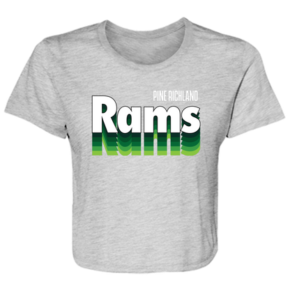 PR RAMS "Repeat" Ladies' Flowy Cropped Tee