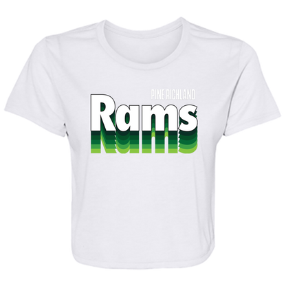 PR RAMS "Repeat" Ladies' Flowy Cropped Tee